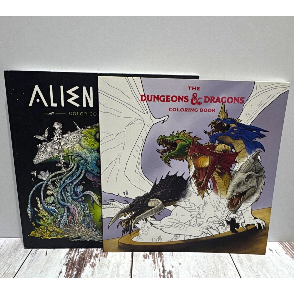 Kerby Rosanes Alien Worlds plus Dungeons & Dragons coloring books NEW